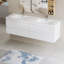 Meuble-lavabo mural 72 po avec lavabo 72 po, lavabo mural moderne avec lavabo en résine et 4 tiroirs à fermeture en douceur, blanc brillant 24V11-72GW