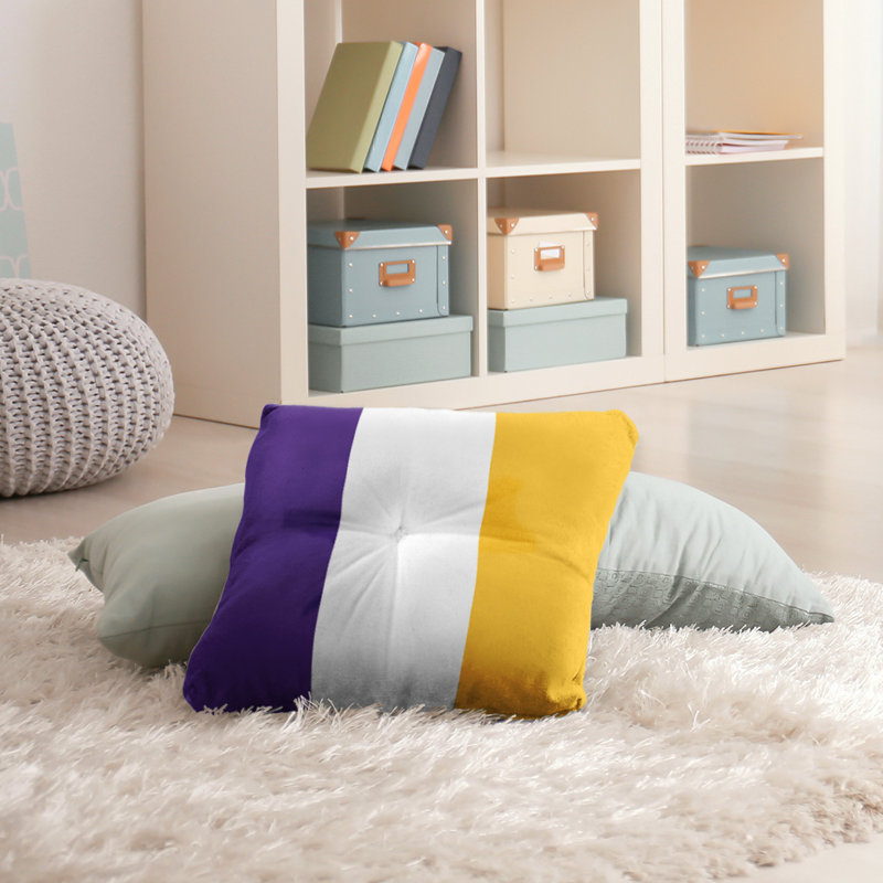  Coussin de sol touffeté, 30 po x 30 po, Blanc