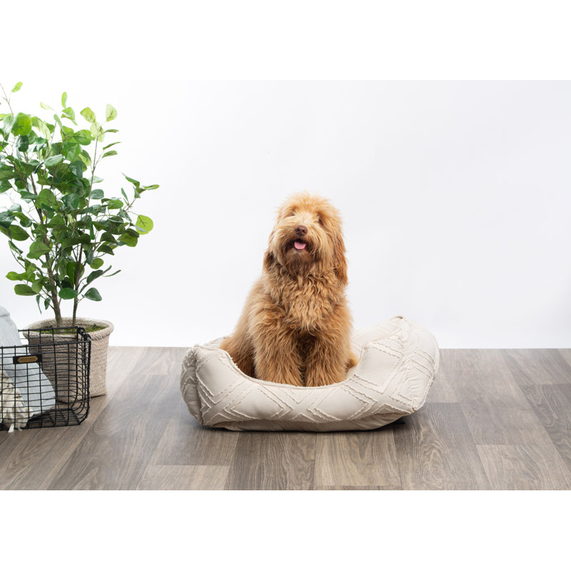 Geometric Pet Bed, Beige