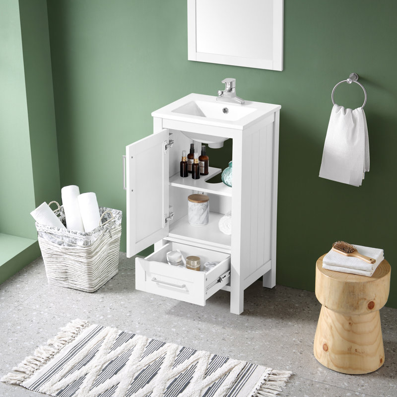 Ensemble de meuble-lavabo simple 18 po Shanarra, Blanc