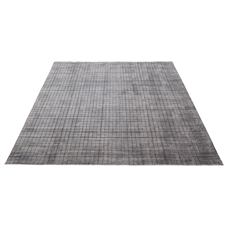 Tapis gris unique en son genre 8 pi 2 po x 9 pi 8 po Kashkuli Gabbeh