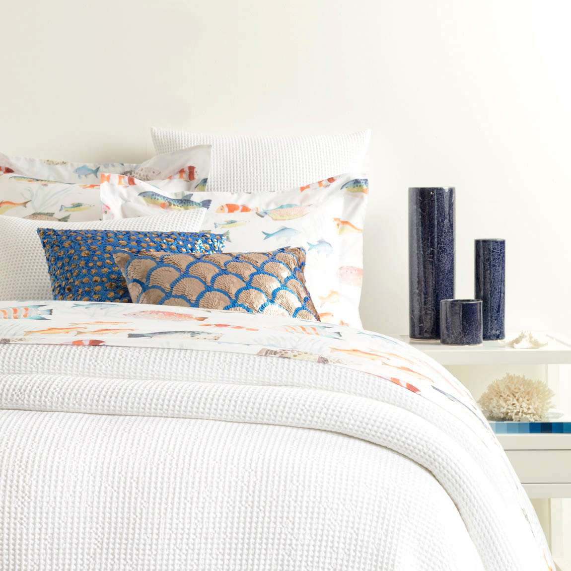 Bubble Matelasse Coverlet, King Coverlet, White