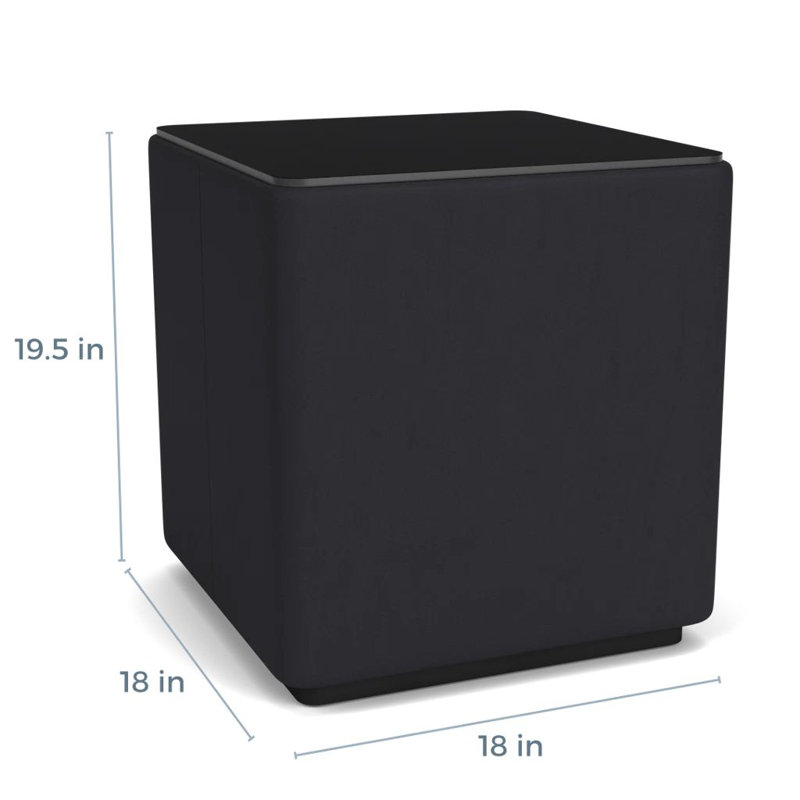 Table de bout avec plateau en stratifié Darsey, 20", Nuit noire, Noir; noir Patriot Plus