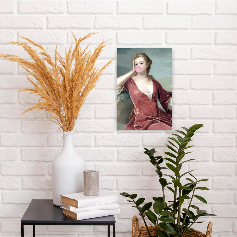 Bubblegum Classic Portrait Classic Contemporary Elegant Portrait Wall Art Print 1 Piece Wrapped Canvas Wall Art