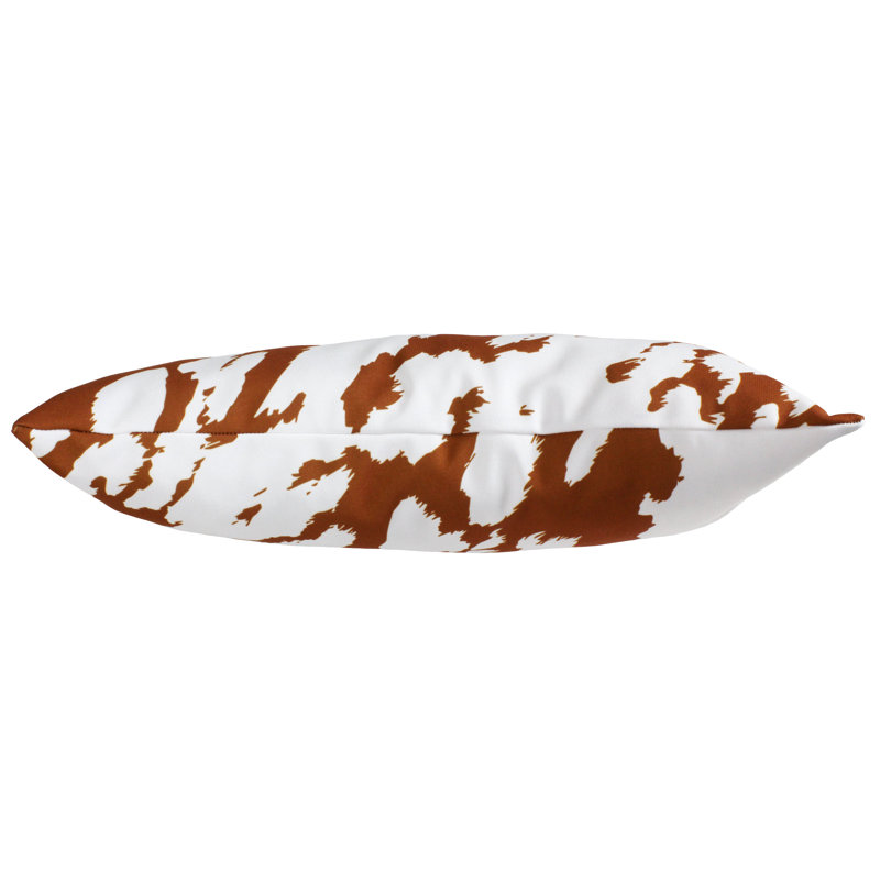 Animal Print Reversible Throw Pillow, Tan/White