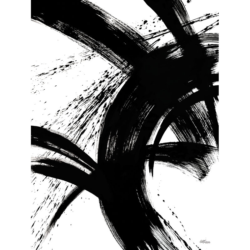 «Black and White Abstract 1», reproduction sur toile, H 48 po x l 32 po
