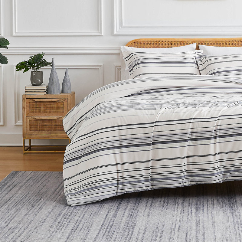 King Gray Reversible Microfiber Down Alternative Comforter Set