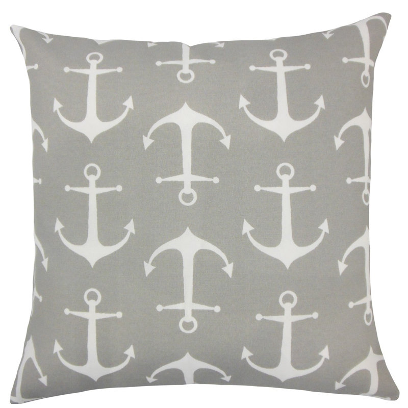 Coussin Halleli, H 18 po x l 18 po x P 5 po, Gris