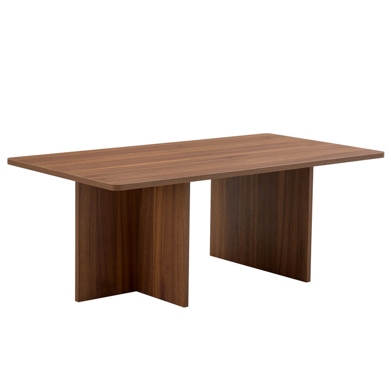 Minimalist Rectangular MDF Coffee Table, Walnut
