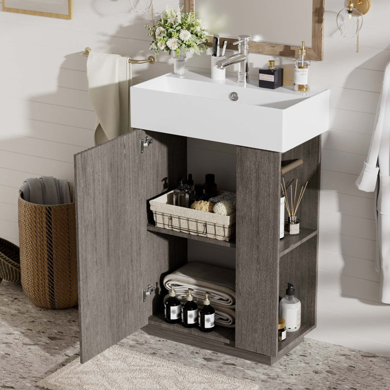 Meuble-lavabo 21,6 po avec lavabo en céramique