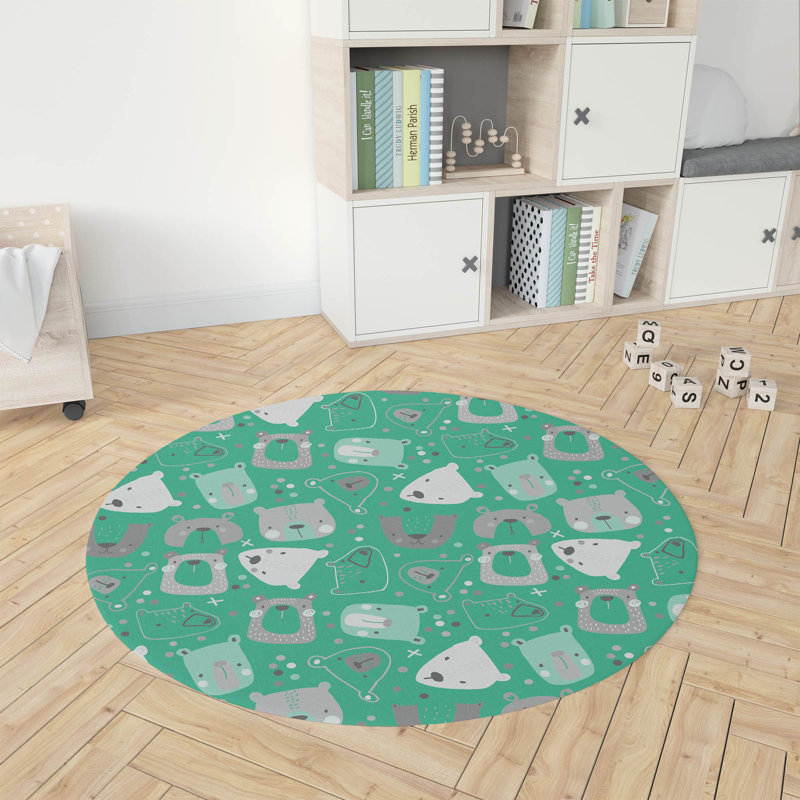 Tapis de jeu Bear Face, Rond 5 pi