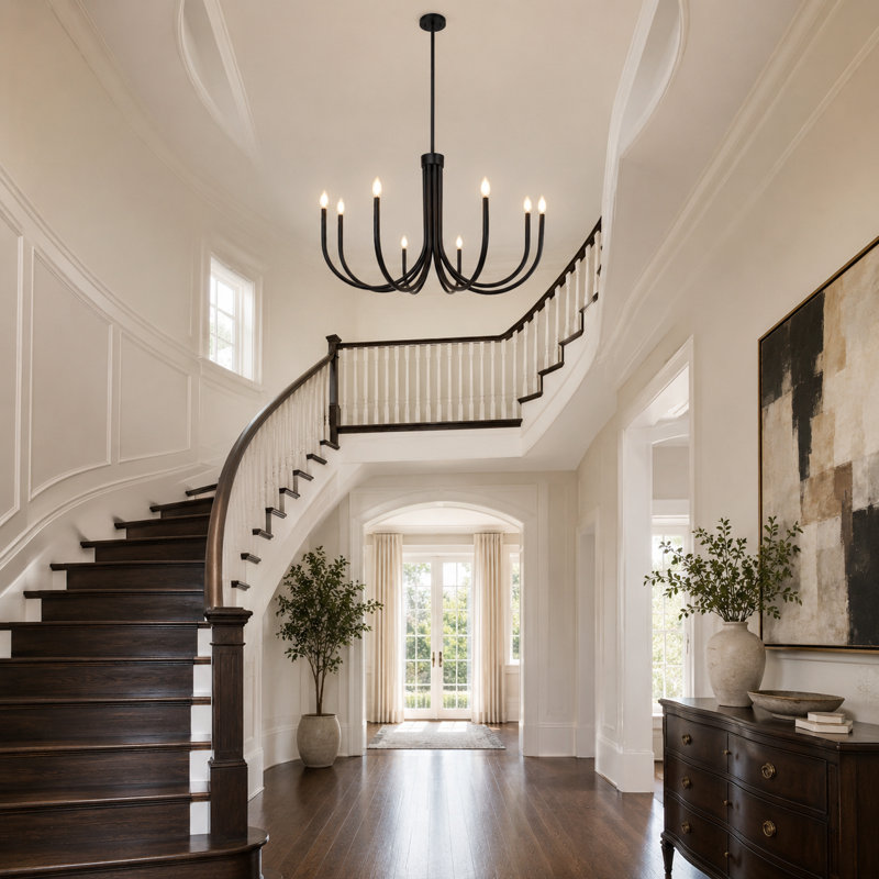 8-Light Dimmable 44"W Oversized Chandelier