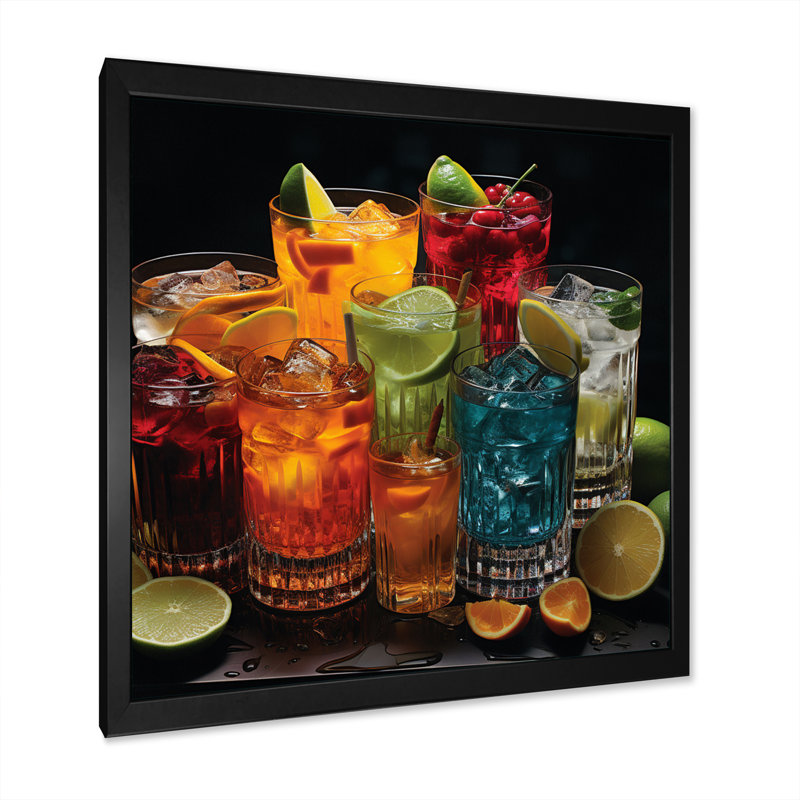 Cocktail Impression III, H 16 po x l 16 po x P 1 po, Cadre photo noir