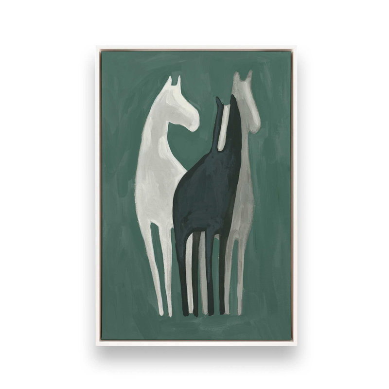«Horse Shapes I» par June Erica Vess, reproduction d'art, H 48 po x l 36 po, «Floater», reproduction encadrée sans passe-par