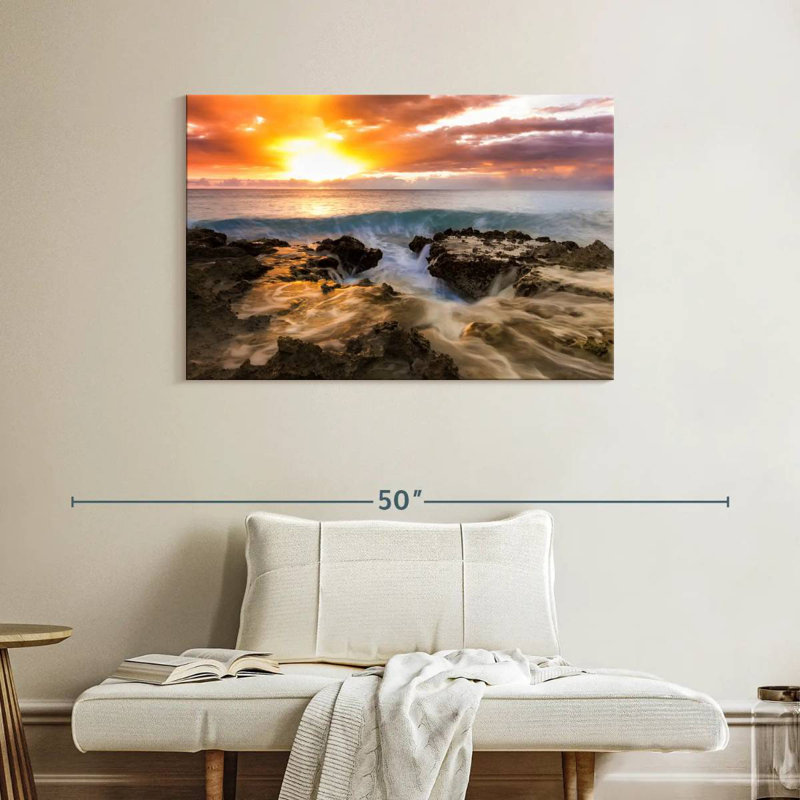 Gillard Beach au coucher du soleil, H 26 po x l 39 po