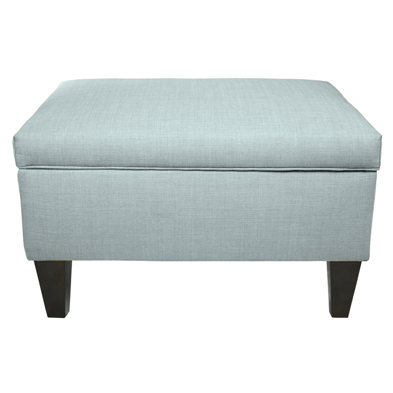 Zaylee Velvet Ottoman, Light Blue