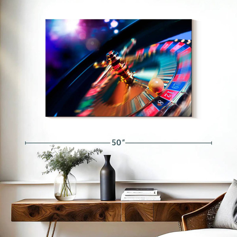 Senne Spinning Neon Roulette, 26" H x 39" W