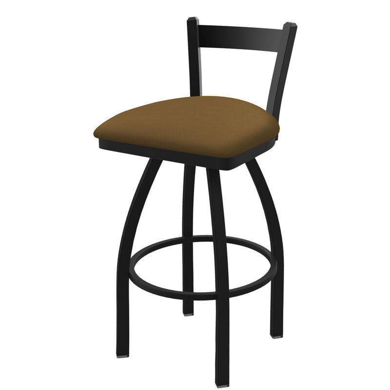 821 Catalina Low Back Swivel Bar Stool, Canter Saddle, Black Wrinkle, Bar Stool (30" Seat Height)