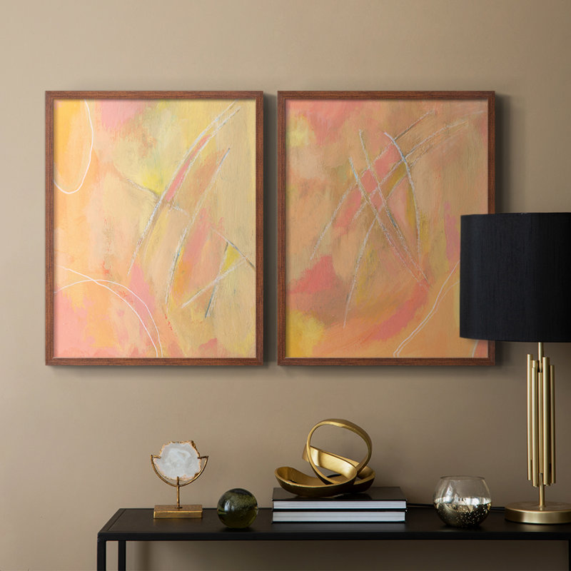 Peach Bliss III - reproduction encadrée de qualité supérieure - prête à être accrochée - aucun clou requis - aucun clou requis