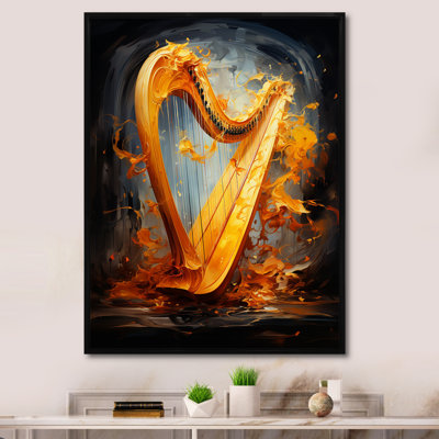 Majestic Golden Yellow Harmonic Harp sur toile