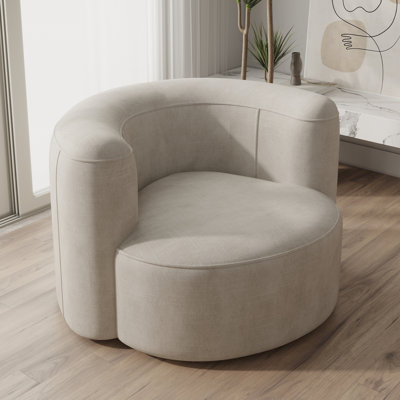 Fauteuil d'appoint à dossier courbé en velours