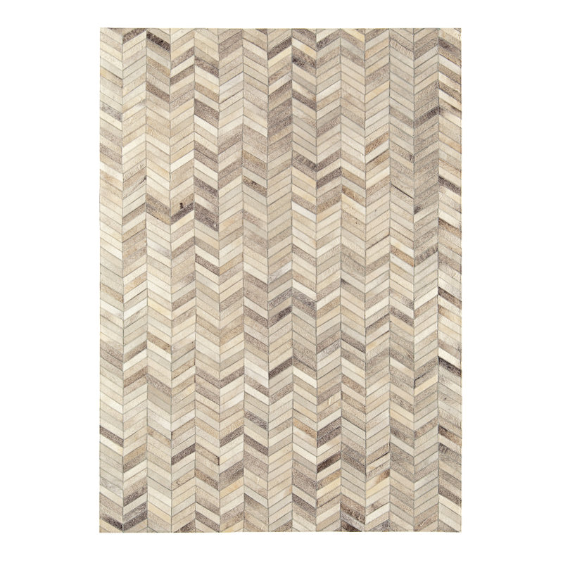 Karlee Chevron Cowhide Area Rug, Rectangle 200 x 300cm