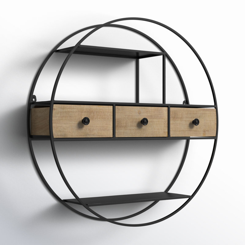 Normandy 3 Piece Circle Accent Shelf with Drawer