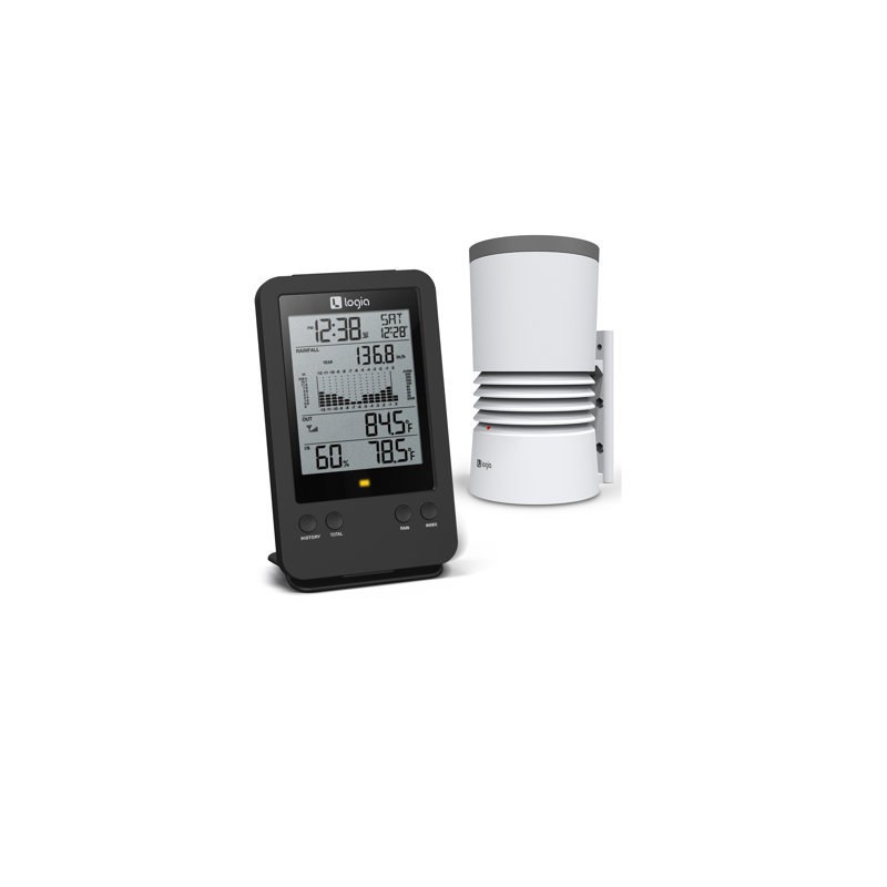 Logia 3-in-1 Rain Gauge Weather Station with Temperature and Humidity