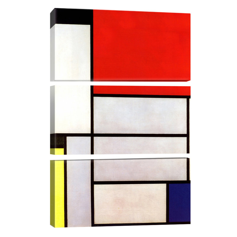 « tableau l, 1921 » par piet mondrian-reproduction d’impression sur toile tendue, H 60 po x l 40po x P 1,5 po