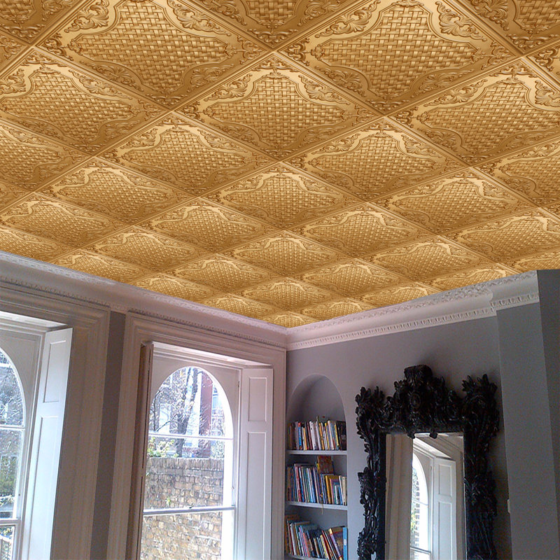 Carreau de plafond en PVC 2 pi x 2 pi Falkirk Perth, Or