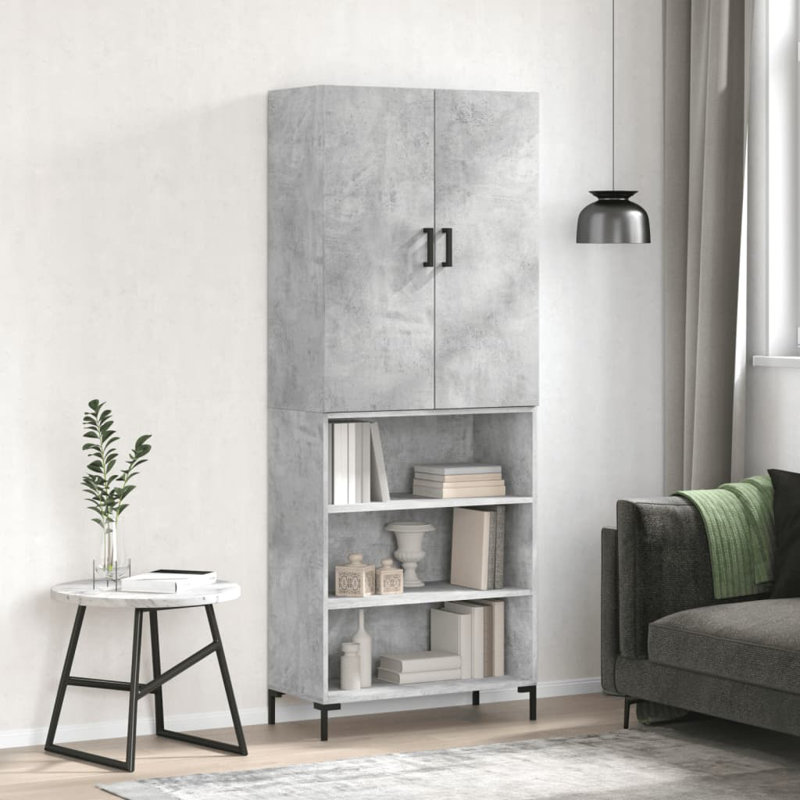 Merkley 69.5cm Wide Highboard, Concrete Grey