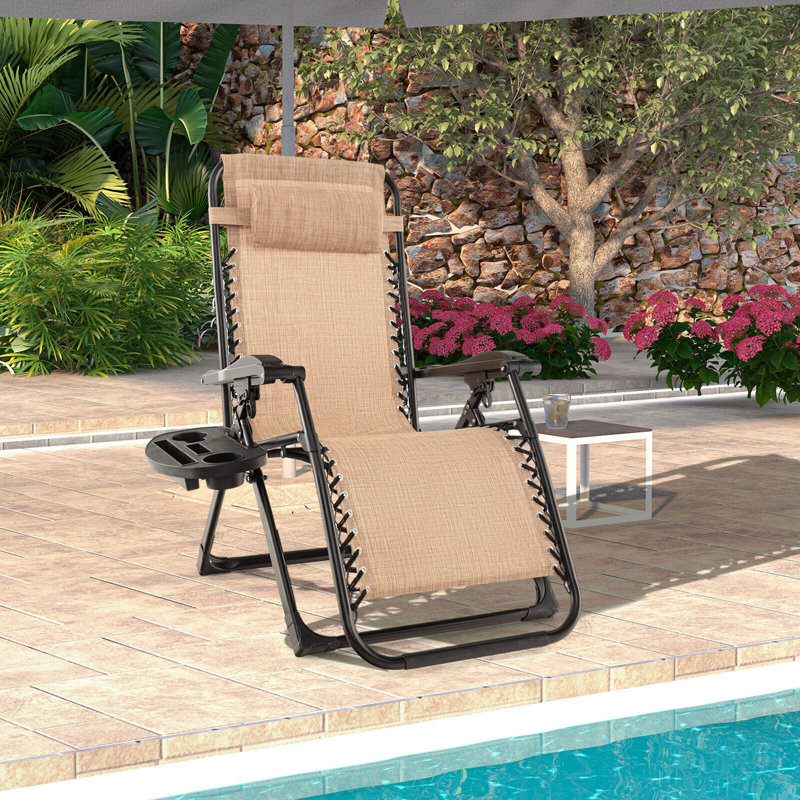Samon Folding Zero Gravity Chair, Beige