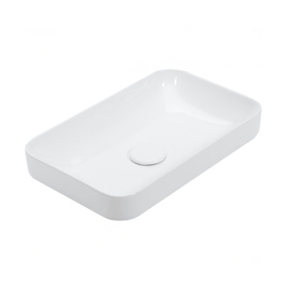Edge 6860 Drop-In or Countertop (Vessel) Bathroom Sink in Glossy White