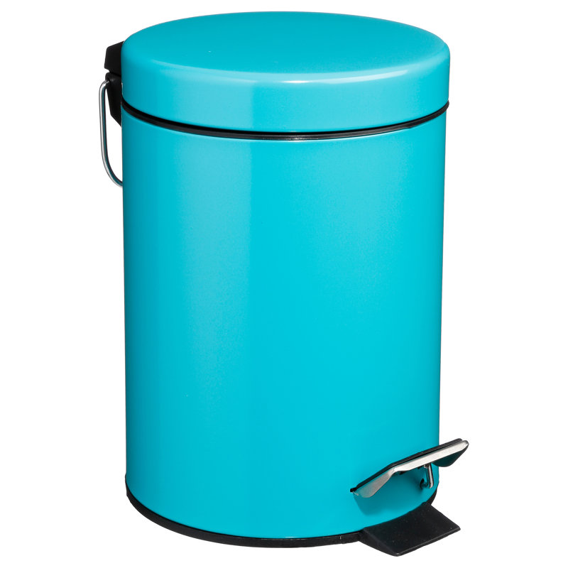 Steel Step On Kitchen Trash Can - 3L, Turquoise