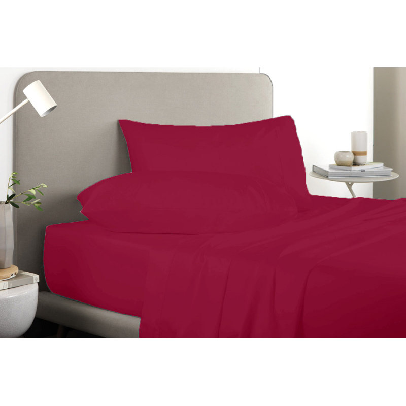 Ensemble de draps en micro-fibre, Ensemble de draps pour lit simple + 1 drap-housse , Fuchsia foncé