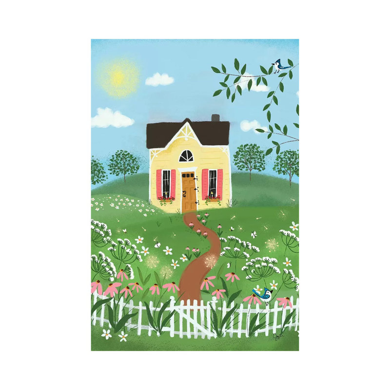 «Folk Art Fusion I» par Joy Laforme - Toile tendue avec châssis sur toile tendue, H 12 po x l 8 po x P 0,75 po