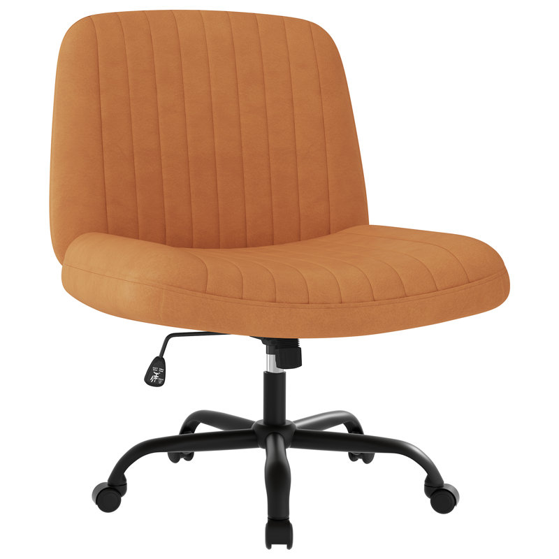 Fauteuil de coiffeuse moderne à structure croisée avec siège rembourré - Tabouret de maquillage, Orange
