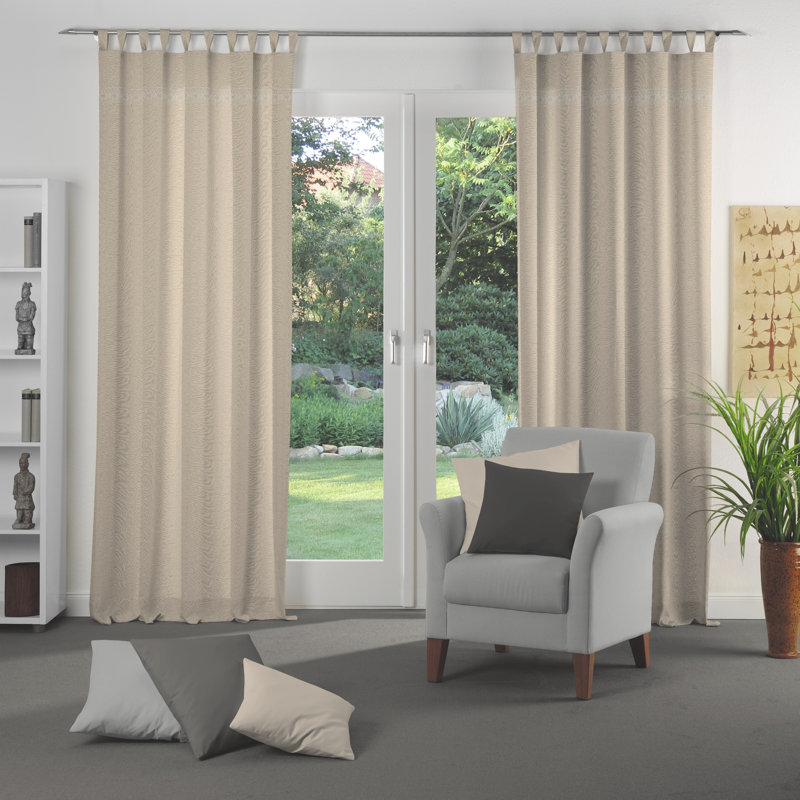 Wiessee Cotton Blend Room Darkening Curtain Single Panel, 150cm Width x 375cm Drop