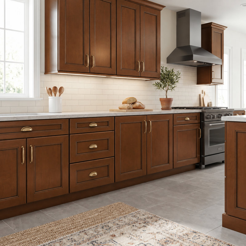 Dwelling Full Access Finish Chip, Sienna w/ Mocha Glaze, Cherry