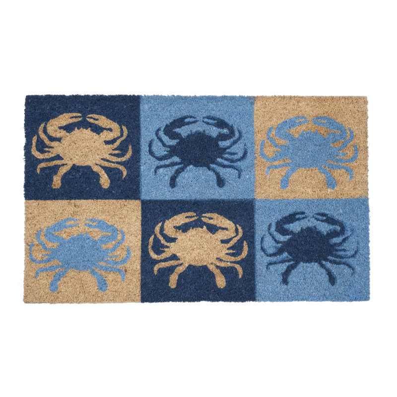 Crabe bleu Aleisha 30 po x 18 po Paillasson d’intérieur antidérapant seulement