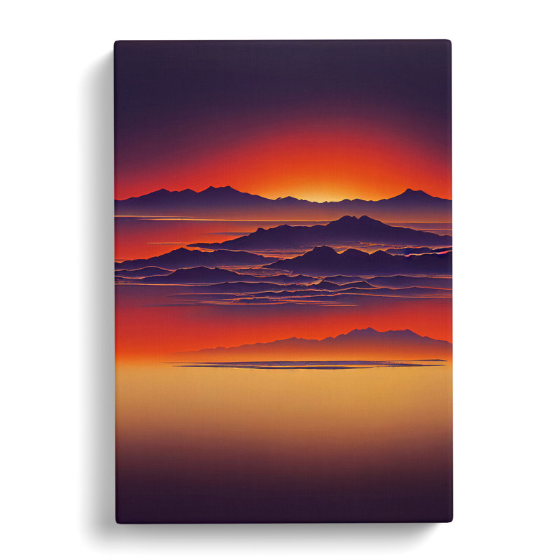 A Mountain Sunset No.1 - Unframed - Wrapped Canvas, 50cm H x 35cm W x 3cm D