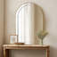Minuette Glass Tile Edge Arched Mirror Bathroom Vanity Mirror | Stainless Steel Frame-184396842-174498274