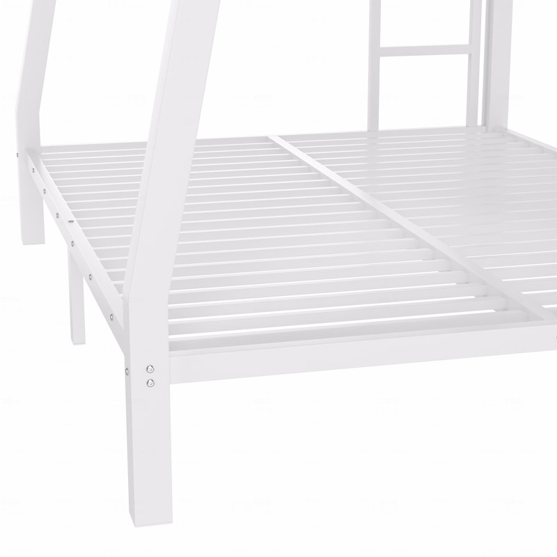 Metal Material Full Xl Size Over Queen Bunk Bed Frame For Teens And Adults Use,With Space-Saving Design/With Noise-Reduced Function/With No Box Spring Needed Feature