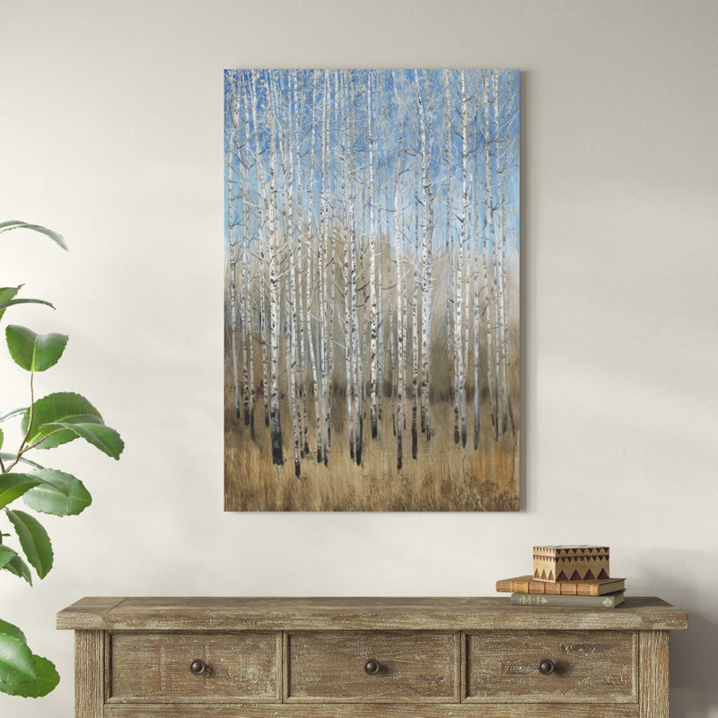 Dusty Blue Birches II, H 48 po x l 32 po x P 1,25 po