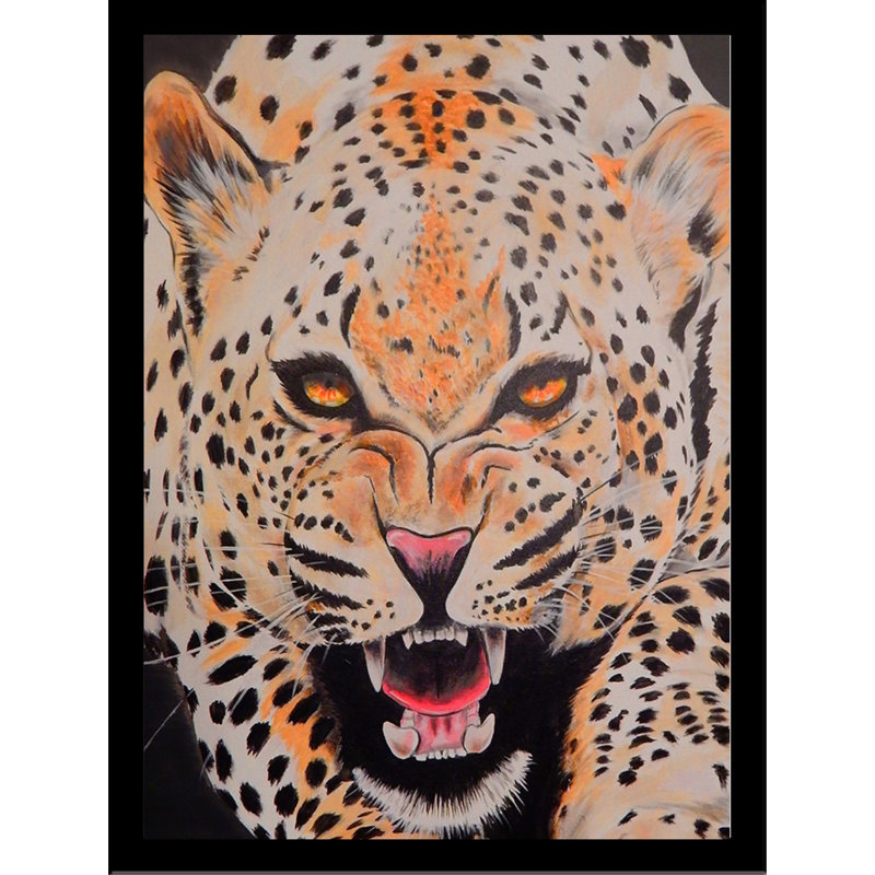 « the prowl », reproduction, H 12,5 po x l 10,5 po, Papier avec cadre noir, Sans mat