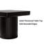 Table de bout moderne en placage de bois massif de 23,6 po, table d'appoint carrée minimaliste avec motif de parquet, base cylindrique rainurée et plateau de table épaissi, table d'appoint compacte pour le salon, noir mat