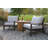 Jayton Black Aluminum Armchairs with Sunbrella