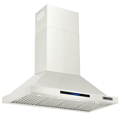Hotte murale à conduit 48 pouces en acier inoxydable Kostch, puissance d'aspiration de 1200 pi³ / min avec commande à écran tactile, filtres amovibles et lumières DEL