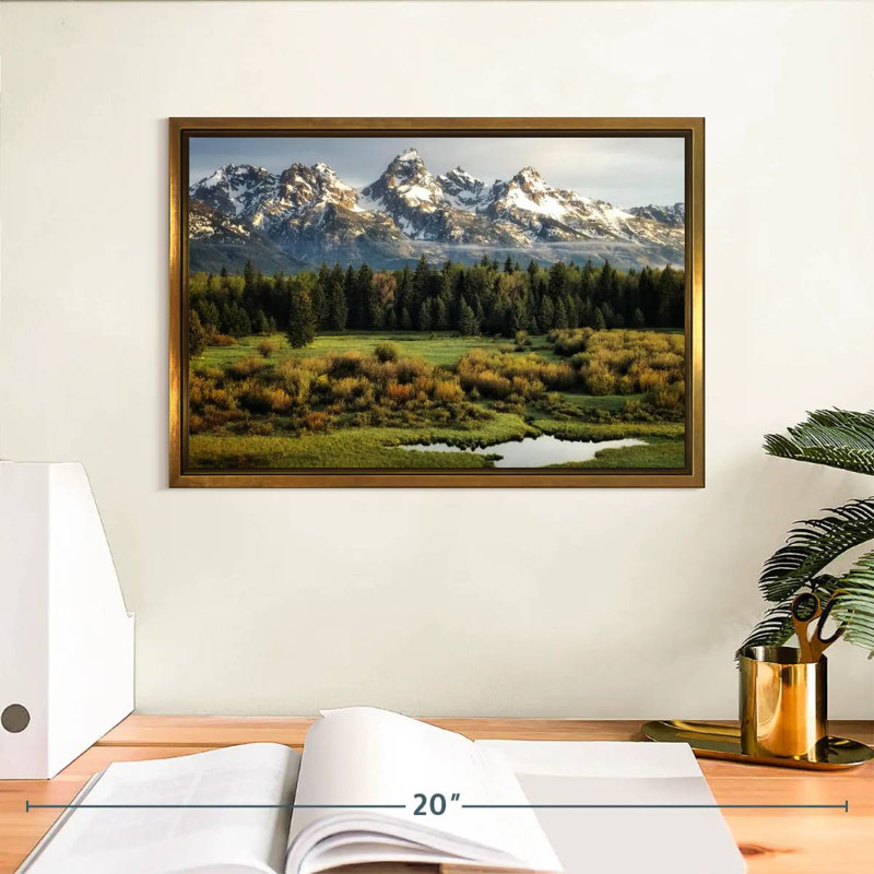 Grand Teton Beauty, Cadre flottant doré, 13 po x 9 po