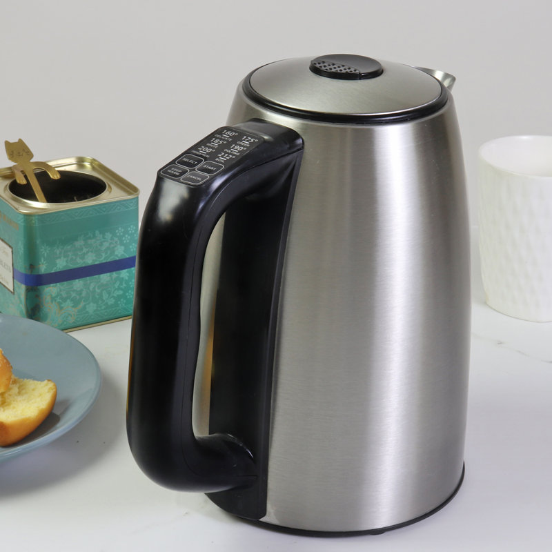 Kenmore 1.7L Stainless Steel Cordless Electric Kettle with Digital Controls